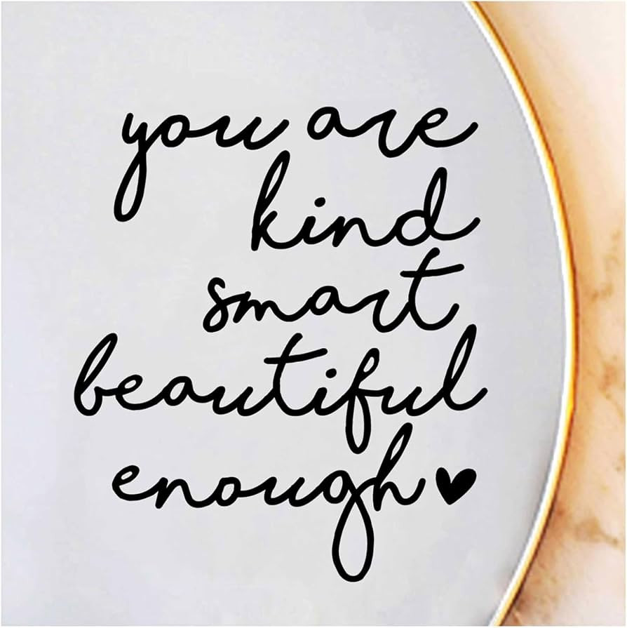 2X Affirmation Mirror Sticker for Girls Teens, You are Kind Smart Beautiful Enough Decal, Positiv... | Amazon (US)