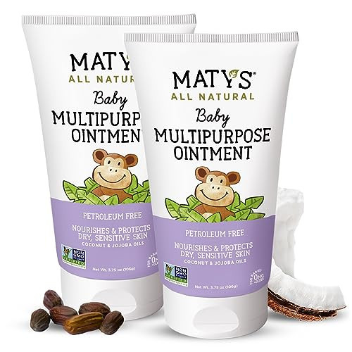 Matys Multipurpose Baby Ointment, All Over Gentle Skin Protection for Newborns & Up, Soothes Dry Irritated Skin, Diaper Area, Dry Scalp, Drool Irritation, Petroleum Free, 2 Pack, 3.75 oz each tube | Amazon (US)