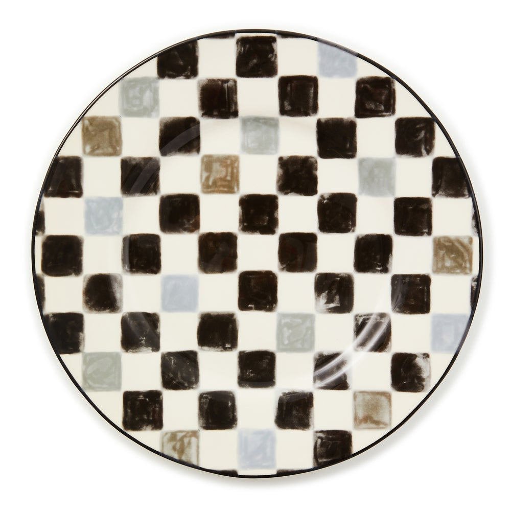 Black Check Dinner Plate | MacKenzie-Childs