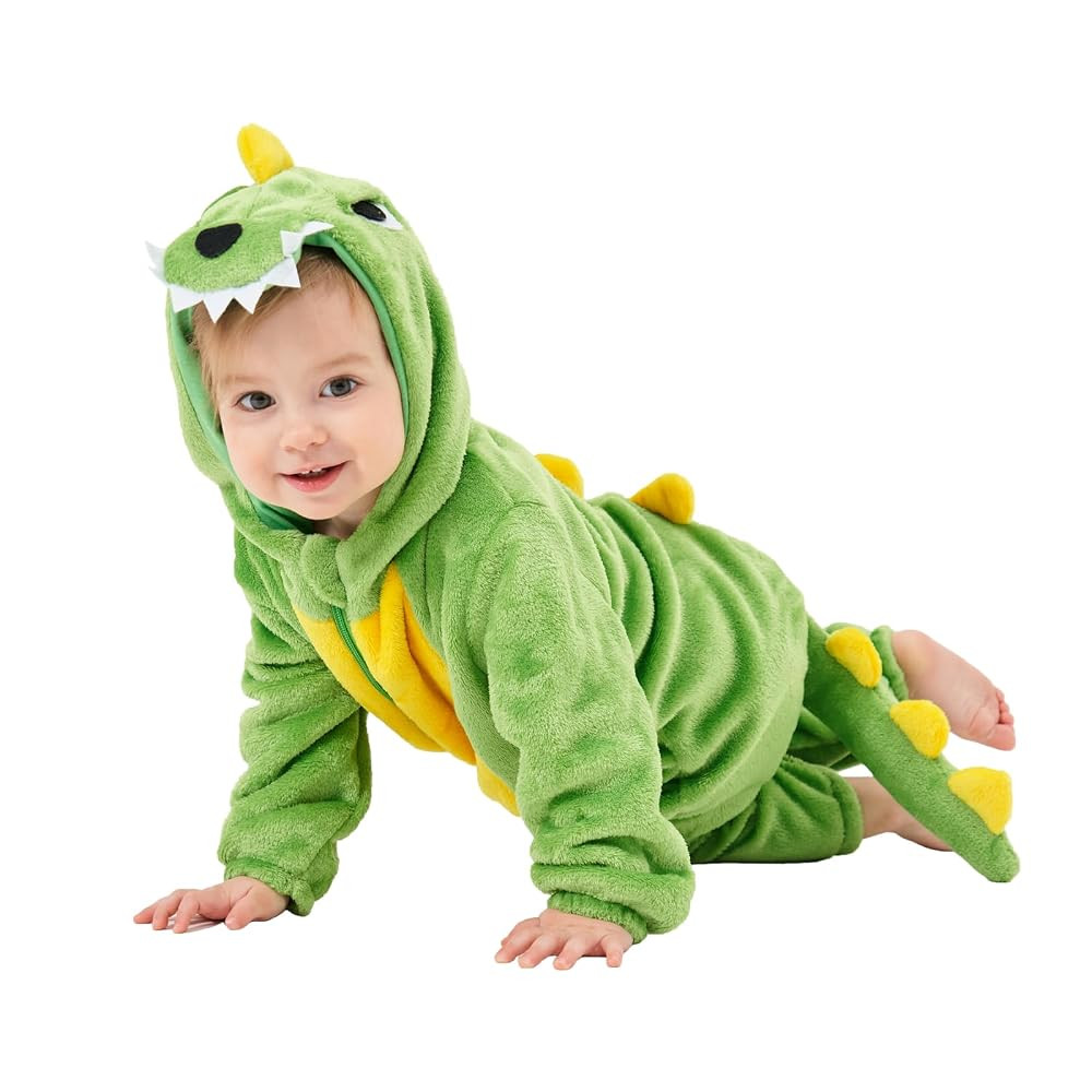 Unisex Baby Animal Costume Pajamas, Infant Flannel Hooded Halloween Romper Cosplay Costume/Homewe... | Amazon (US)