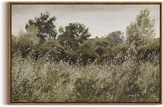 InSimSea Framed Canvas Wall Art Vintage Decor, Large Wall Art, Countryside Field Modern Farmhouse... | Amazon (US)