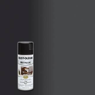 Rust-Oleum Stops Rust 11 oz. Metallic Black Night Protective Spray Paint 7250830 - The Home Depot | The Home Depot