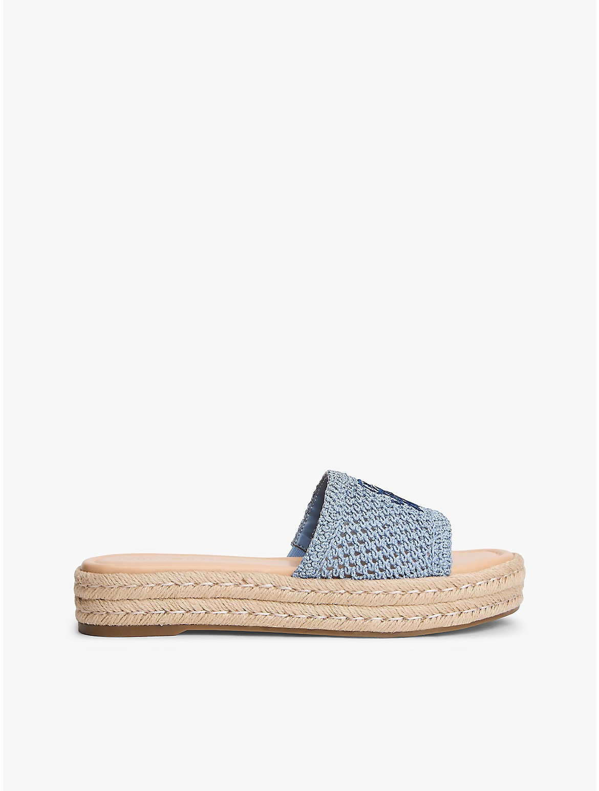 Tommy Hilfiger Women's Script Monogram Espadrille Sandal - Medium Blue - US 6 / EU 36 | Tommy Hilfiger (US)
