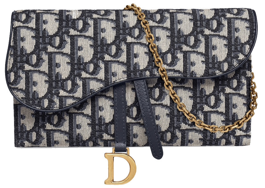 Women's Dior Saddle Wallet Oblique (6 Card Slot) in Blue | StockX