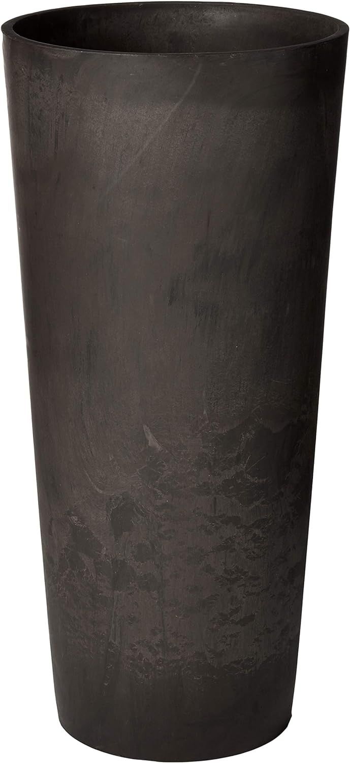 Arcadia Garden Products, 13 by 28-Inch, Dark Charcoal Marble S32DCM Contempo Tall Round Planter | Amazon (US)