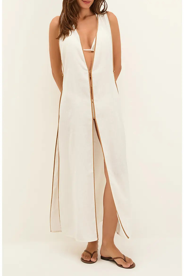 Iva Contrast Binding Cotton Cover-Up Maxi Dress (Women) | Nordstrom | Nordstrom
