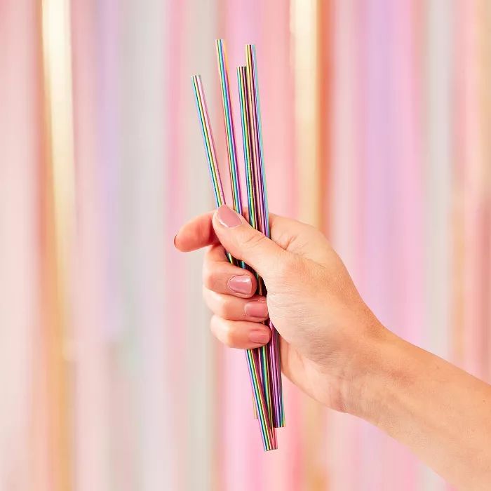 Rainbow Stainless Steel Straws | Target