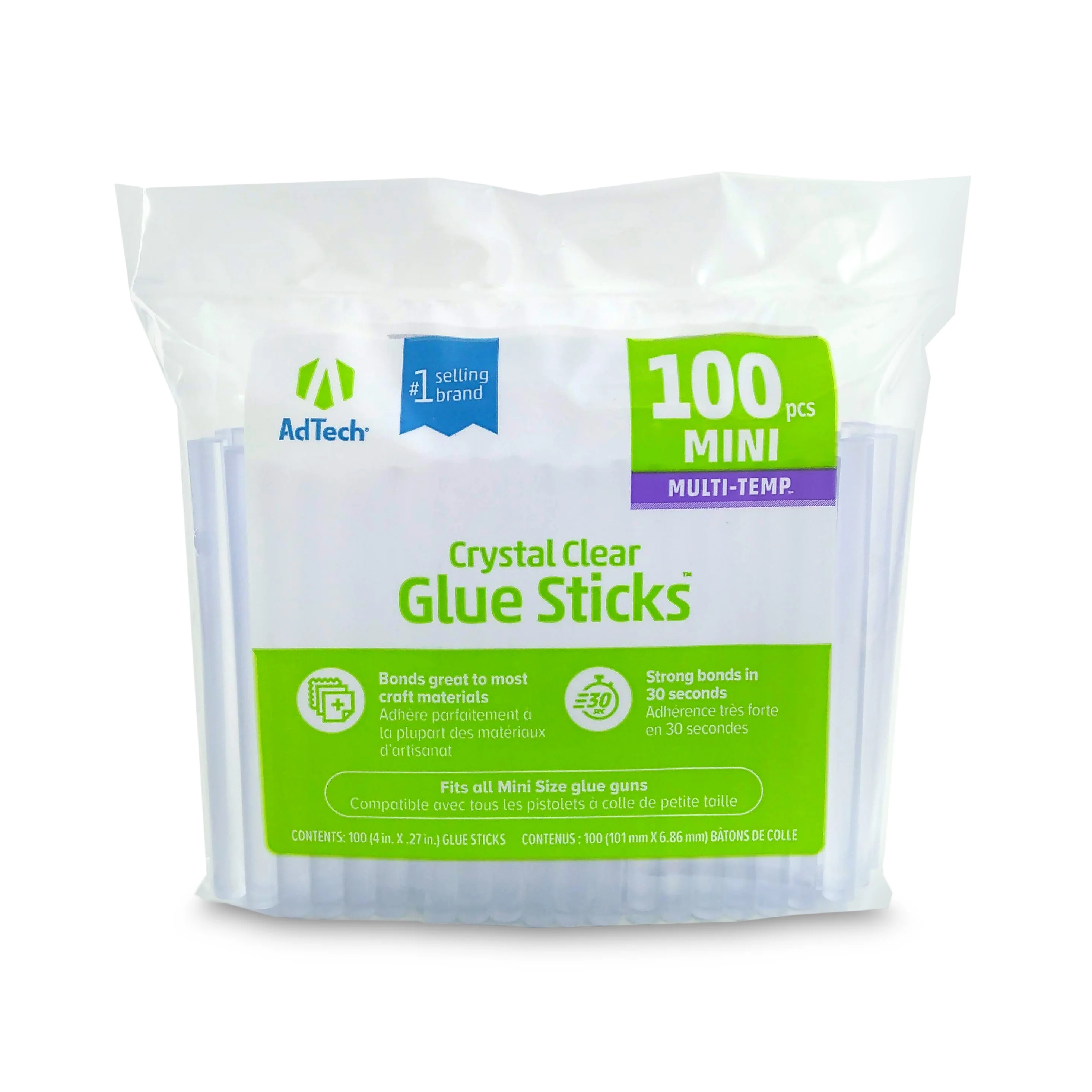 AdTech Crystal Clear Mini Size Hot Glue Sticks | Walmart (US)