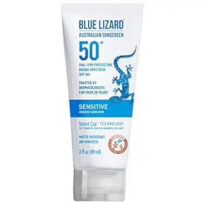 Blue Lizard SENSITIVE Mineral Sunscreen with Zinc Oxide, SPF 50+, Water Resistant, UVA/UVB Protec... | Amazon (US)