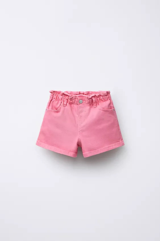 COMFORT TWILL PAPERBAG SHORTS | Zara US
