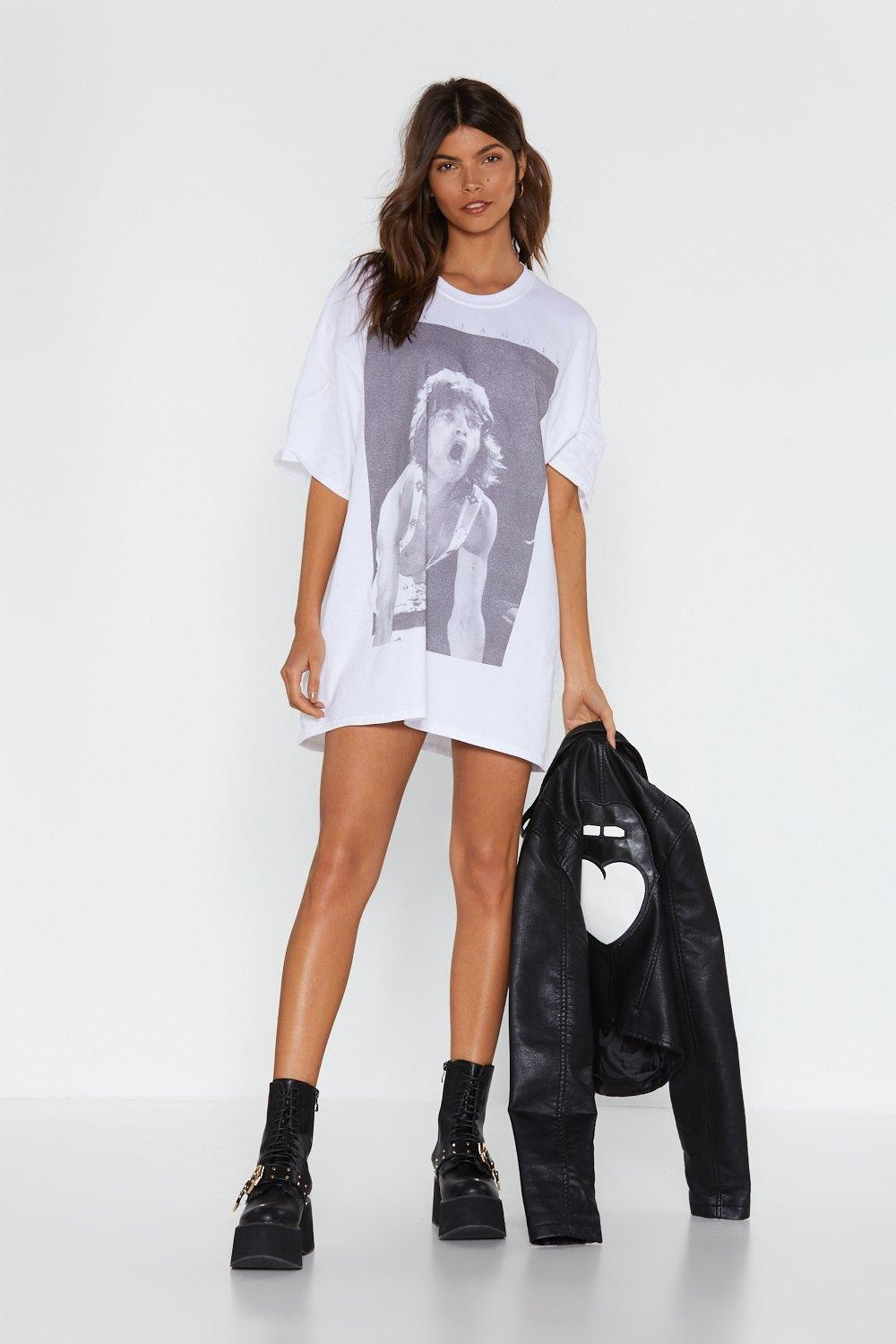 Mick Jagger Graphic T-Shirt Dress | Nasty Gal (US)