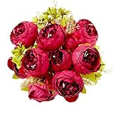 Artificial Peony Silk Flowers Bouquet, Retro Artificial Decoration Fake Flower Used for Core Decorat | Amazon (US)