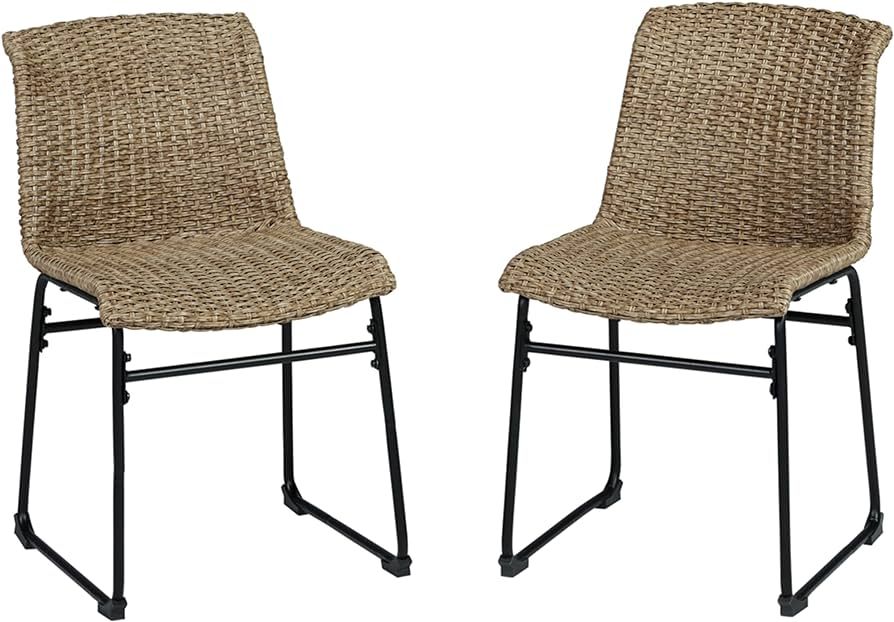Signature Design by Ashley Outdoor Amaris Resin Wicker Patio Chair, 2 Count, Brown | Amazon (US)