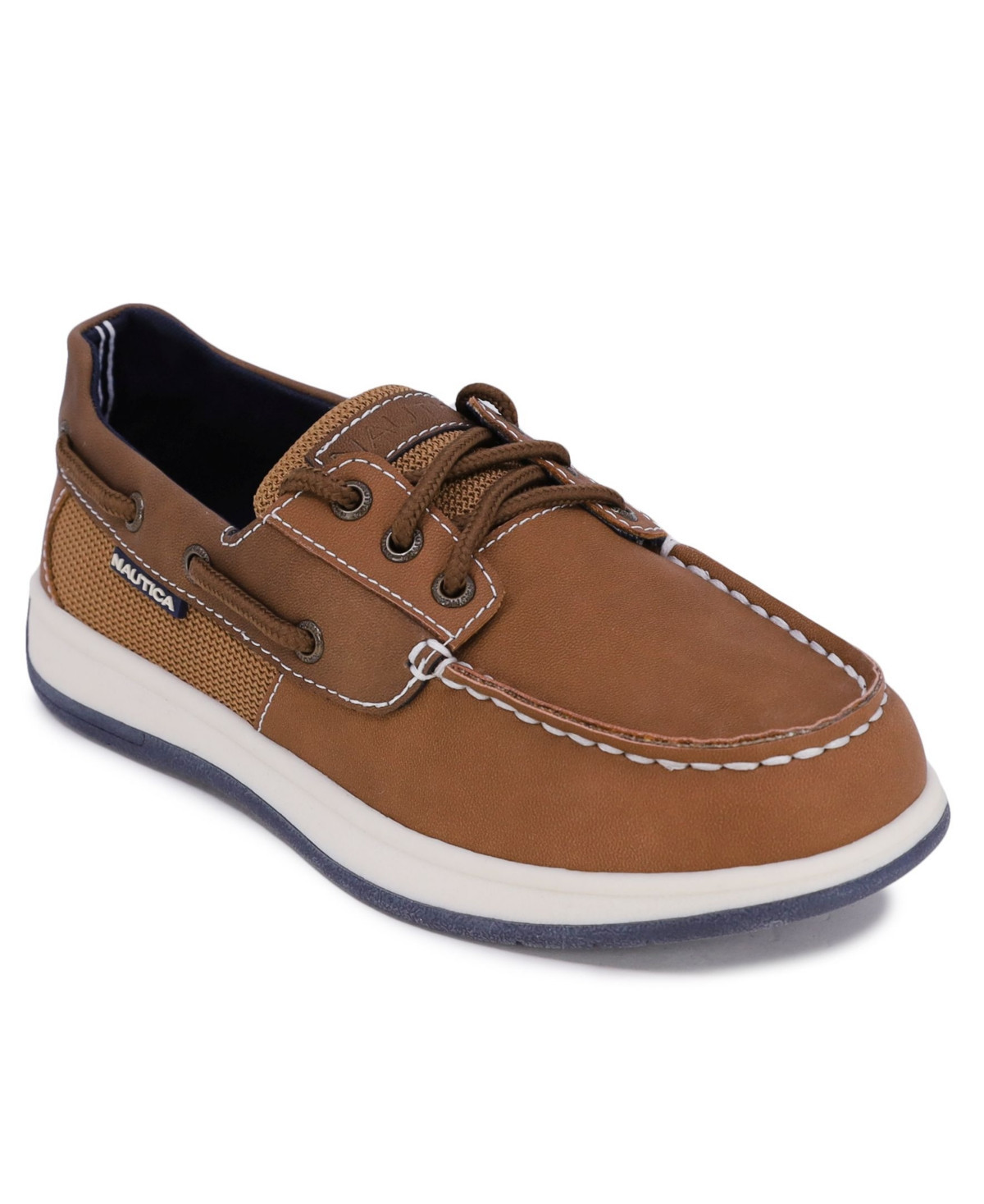 Nautica Little Boys Slip-On Boat Shoe with Decorative Laces - Dark Tan | Macy's
