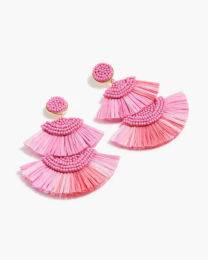 Beaded fan statement earrings | J.Crew Factory