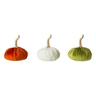 Glitzhome® Colorful Velvet Pumpkins Set | Michaels Stores