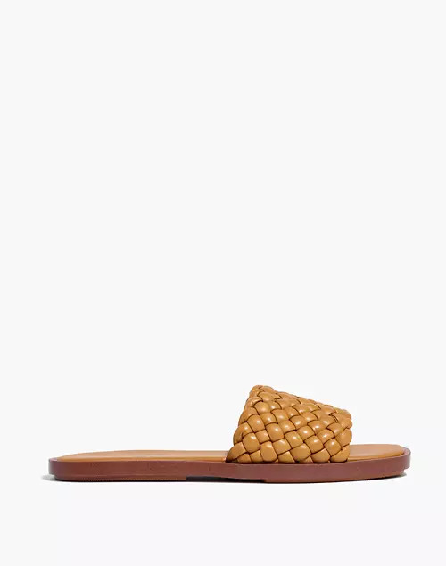 The Suzi Slide Sandal in Woven Leather | Madewell