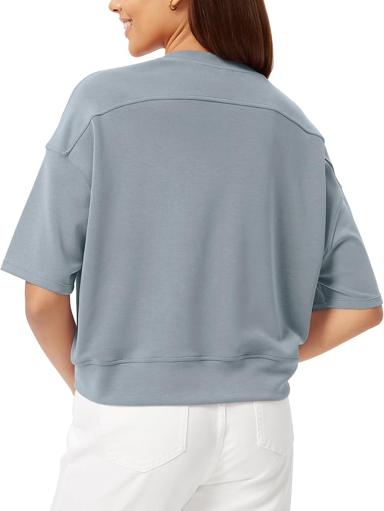 ODODOS Modal Soft Short Sleeve T-Shirts for Women Oversized Crew Neck Tee Relaxed Pullover Tops | Amazon (US)