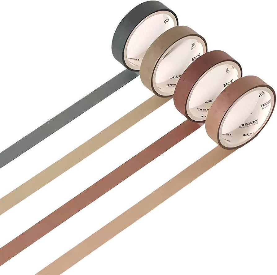 YUBBAEX Natural Color Washi Tape Set 4 Rolls Decorative Tapes for Arts, DIY Crafts, Journals, Pla... | Amazon (US)