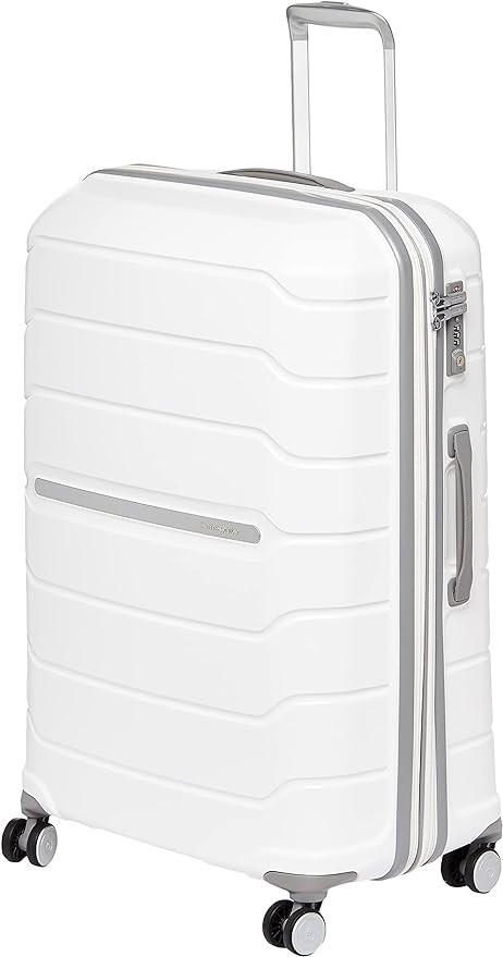 Samsonite Freeform Hardside Expandable with Double Spinner Wheels, Checked-Large 28-Inch, White | Amazon (US)