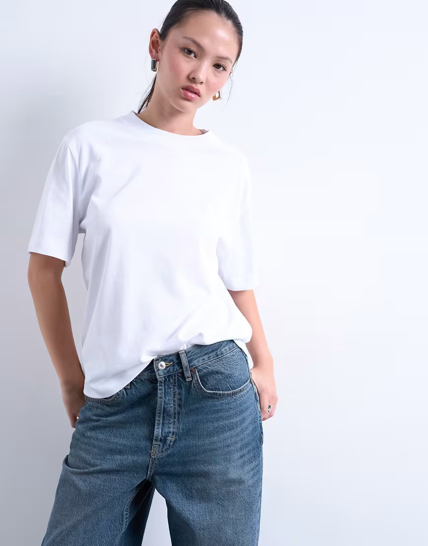 Topshop premium basic short sleeve tee in white | Topshop