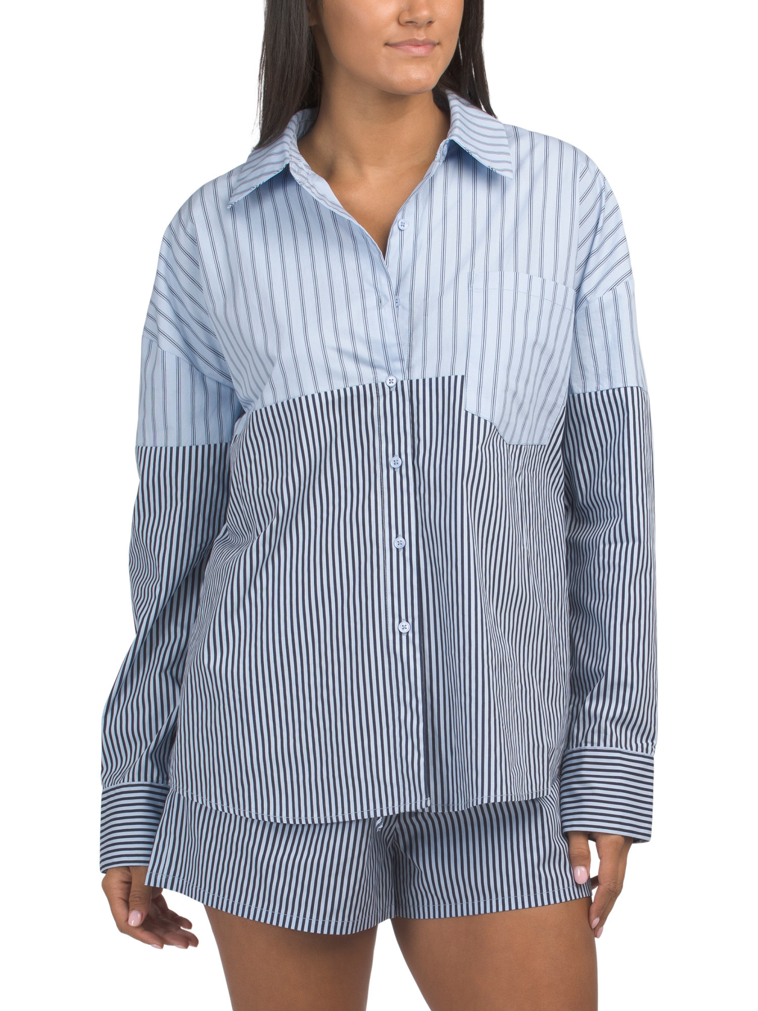 Striped Color Block Shirt | Long Sleeve Tops | Marshalls | Marshalls