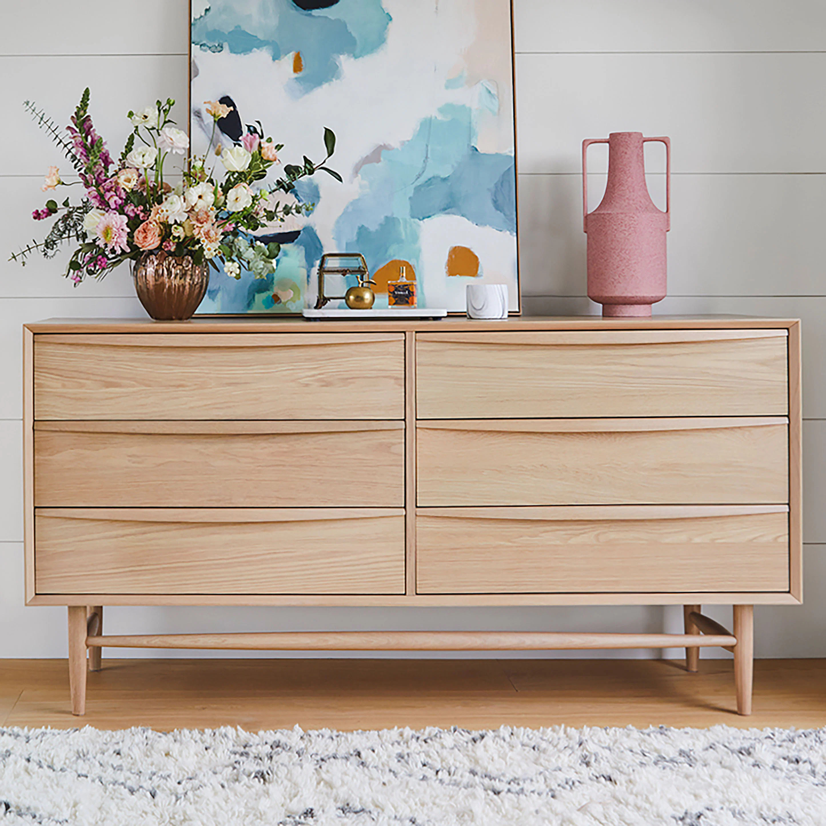 Lenia 6-Drawer Double Dresser - White Oak | Article