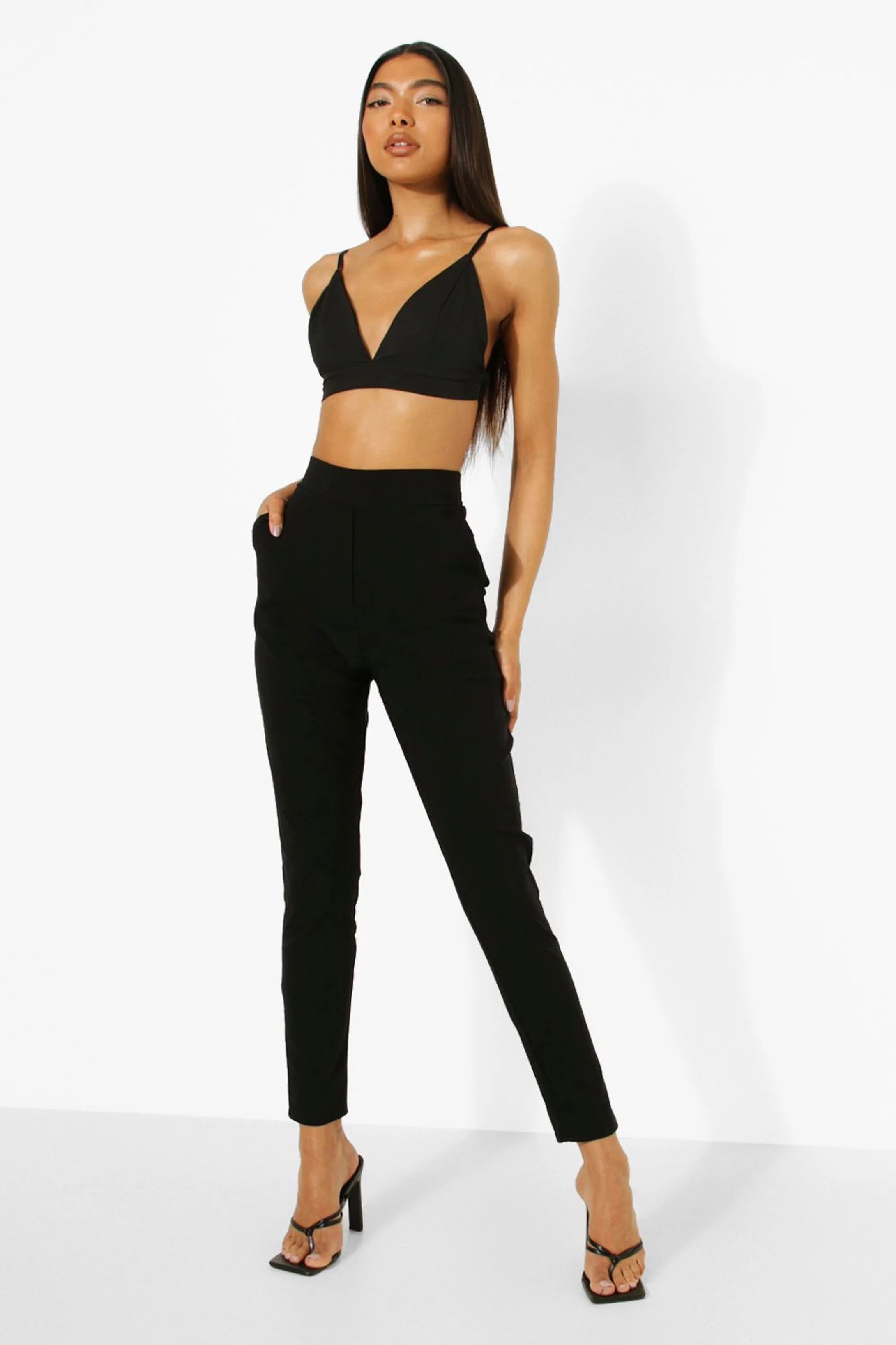 Tall Stretch Tapered Pants | Boohoo.com (US & CA)