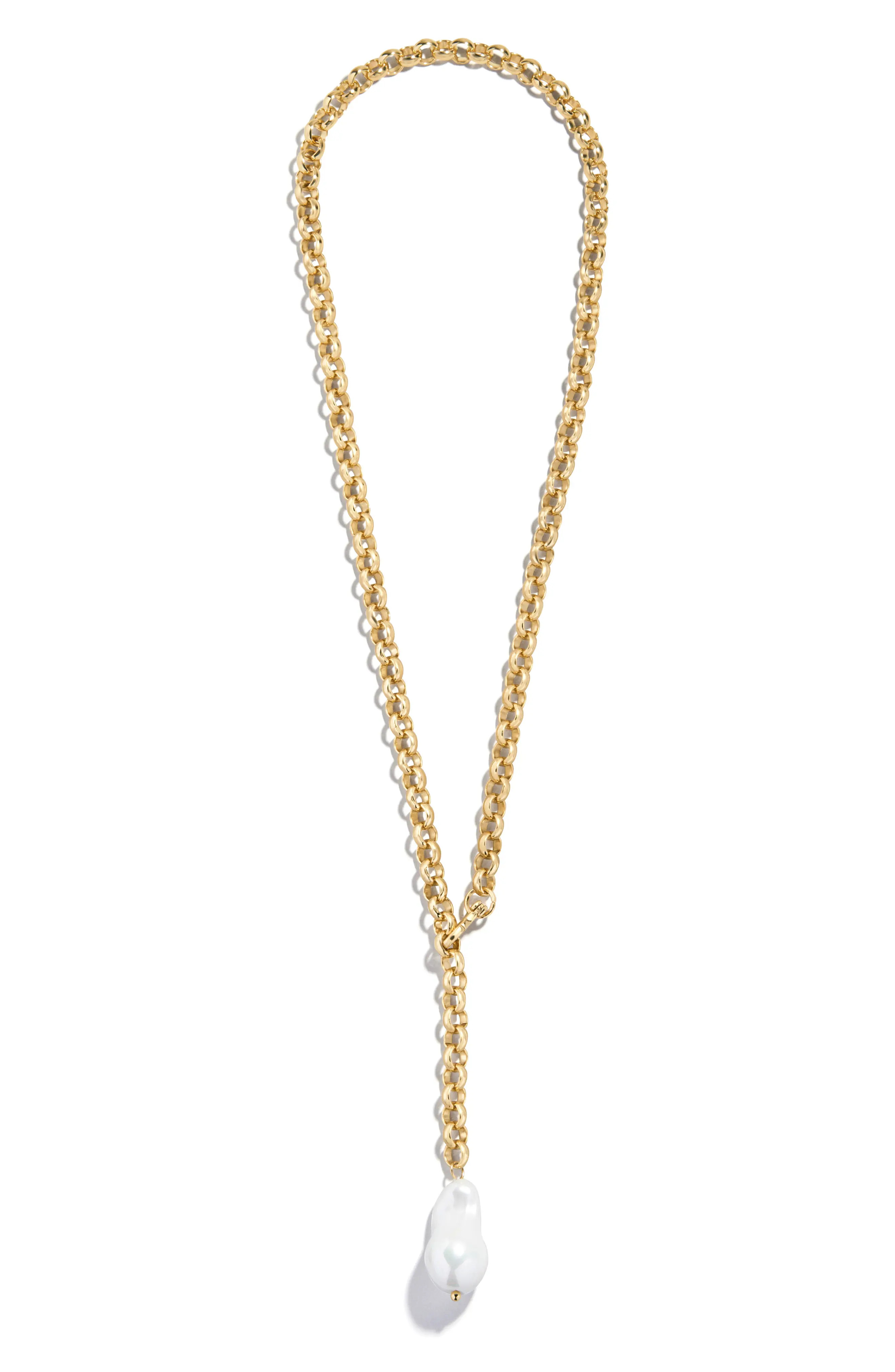 BaubleBar Teagan Faux Pearl Lariat Necklace (Women) | Nordstrom | Nordstrom
