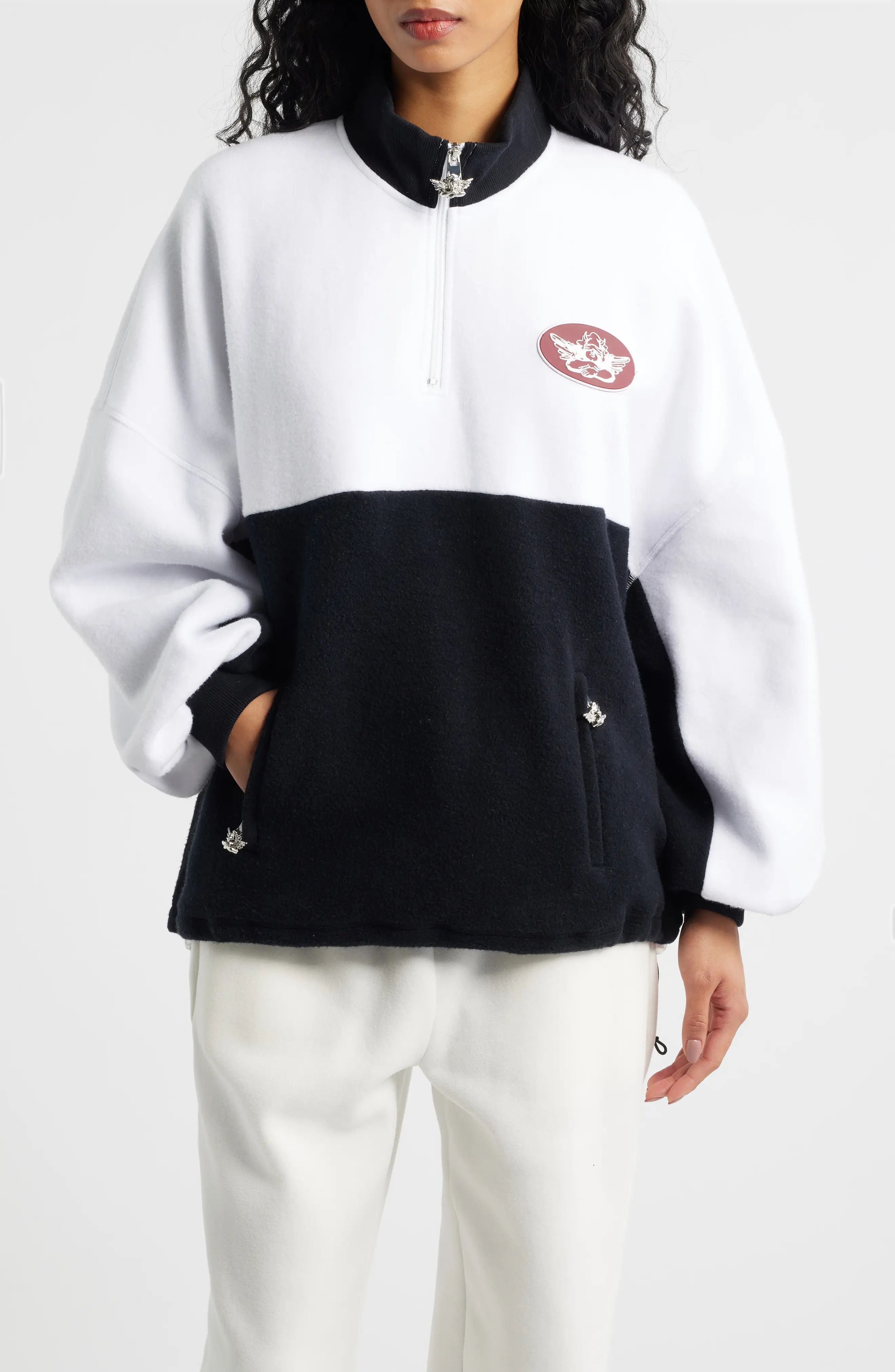 BOYS LIE Sideline Colorblock Alex Half Zip Sweatshirt (Women) | Nordstromrack | Nordstrom Rack