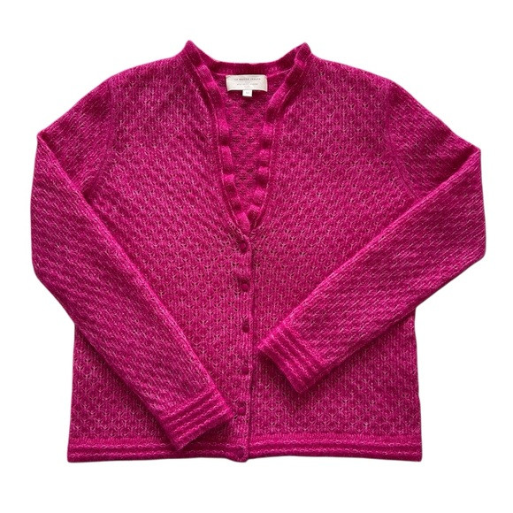 Sezane Saphia Pink Wool Mohair Knit Cardigan Sweater in Winter Raspberry Size XS | Poshmark