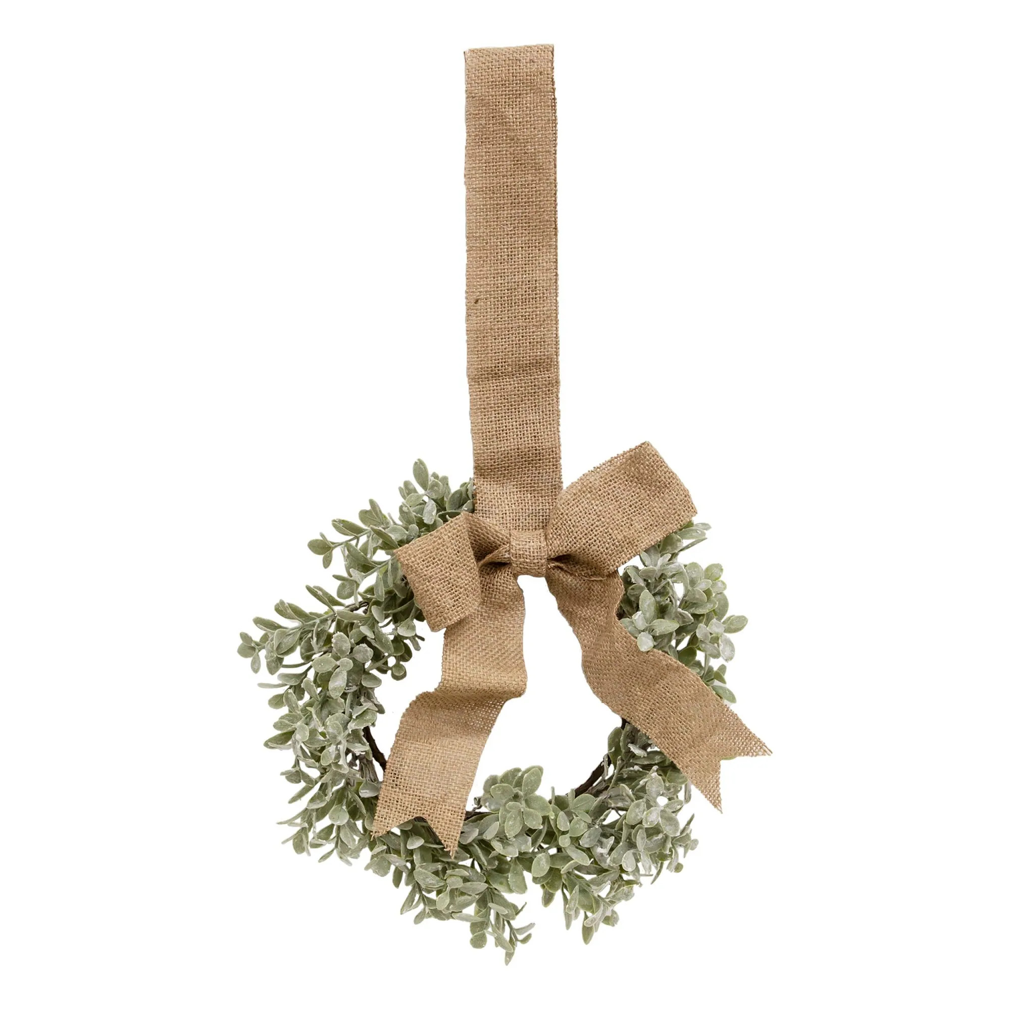 Ombre Boxwood Wreath w/Burlap Bow - Green | Bed Bath & Beyond