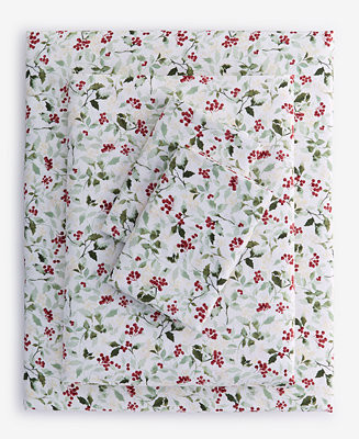 550 Thread Count Holiday Printed Cotton 3-Pc. Sheet Set, Twin | Macy's