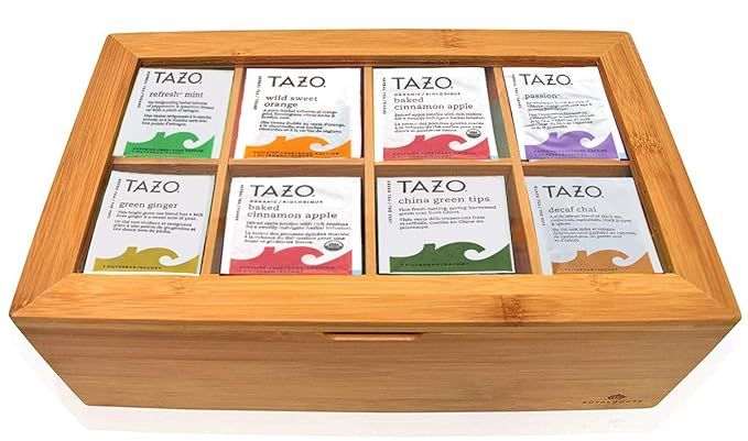 Tazo Tea Bags Sampler Variety in Bamboo Tea Bag Organizer, 80 Count, 14 Different Flavors, Gifts ... | Amazon (US)