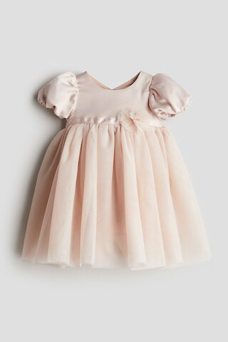 H & M - Tulle-Skirt Satin Dress - Pink | H&M (US + CA)