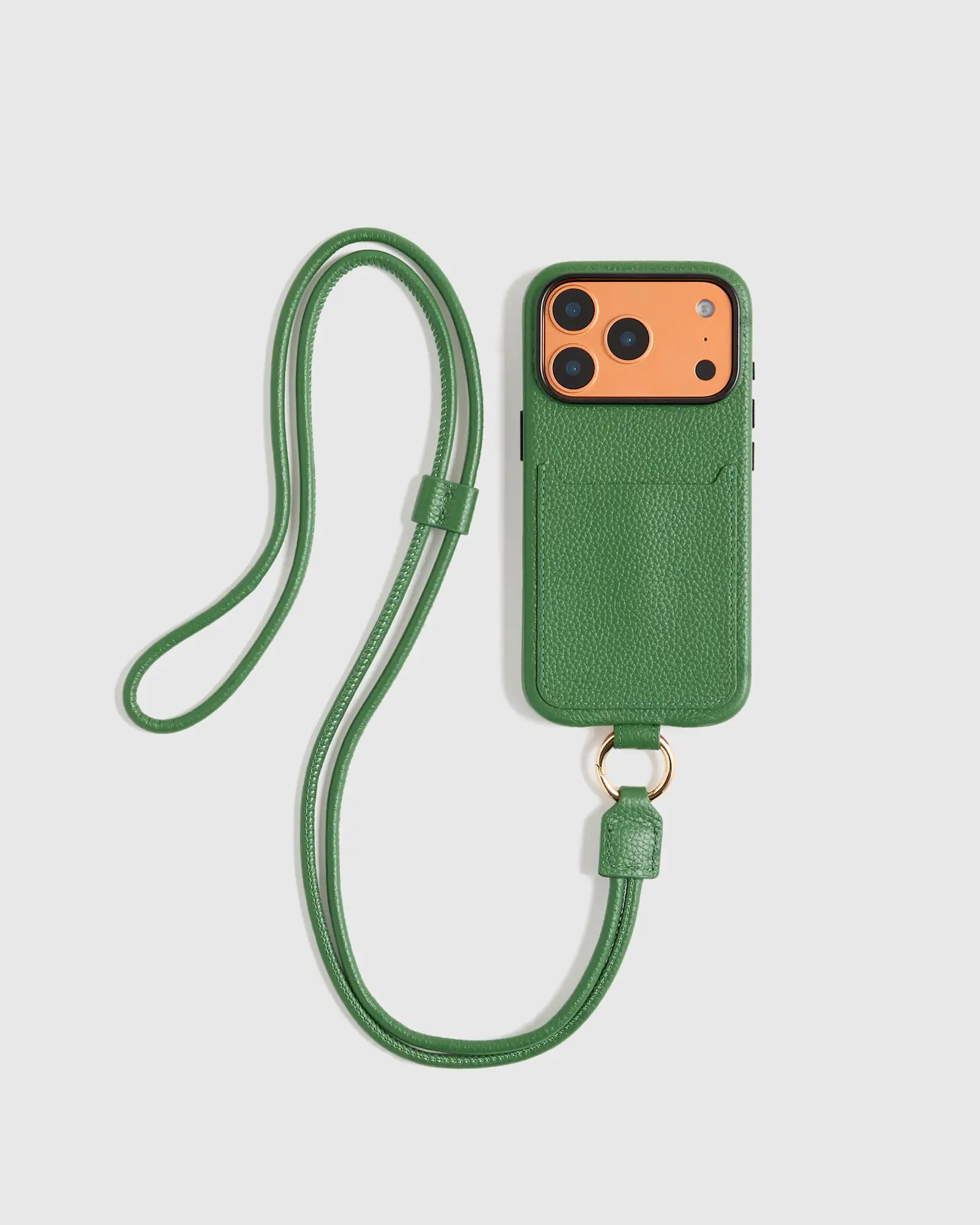 Italian Leather Phone Crossbody Case in Emerald | Quince