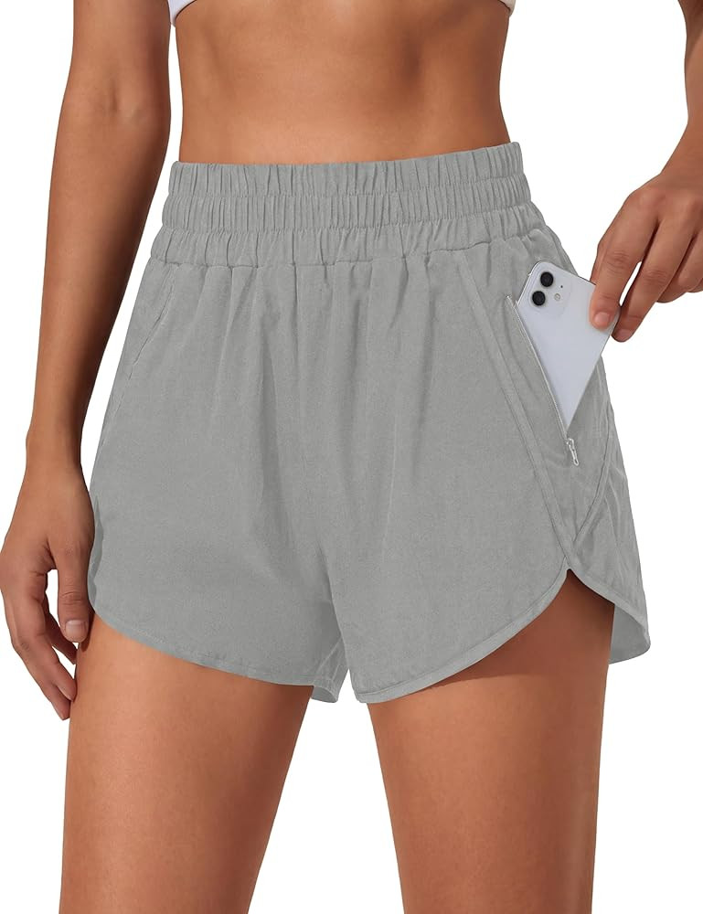 BMJL Women's Running Shorts Elastic High Waisted with Pockets, 2.5" Sporty Workout Quick Dry Athl... | Amazon (US)