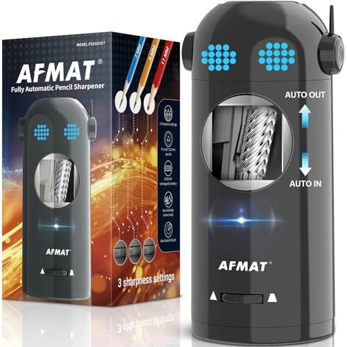 AFMAT Electric Pencil Sharpener, Robot Pencil Sharpener for Colored Pencils 7-11.5mm, Auto in & O... | Amazon (US)