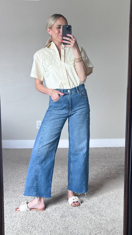 Easy summer outfit idea! This button down top would be perfect to wear to a concert or rodeo.

Everything is true to size. 

#LTKFindsUnder100 #LTKStyleTip