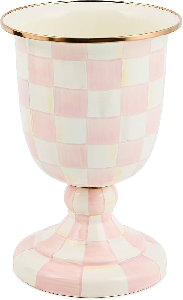 MACKENZIE-CHILDS Pedestal Vase, Decorative Centerpiece and Flower Holder, Pink-and-White Rosy Che... | Amazon (US)