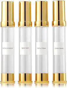 Golden Airless Pump Bottle Travel Set with Box Refillable Empty Cosmetic Pump Bottle Vacuum Pump ... | Amazon (US)