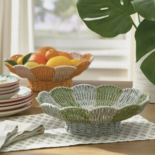 Woven Scalloped Bowl | Grandin Road