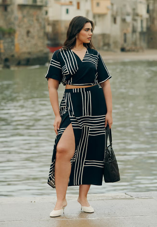 Wrapover Printed Skirt | Eloquii