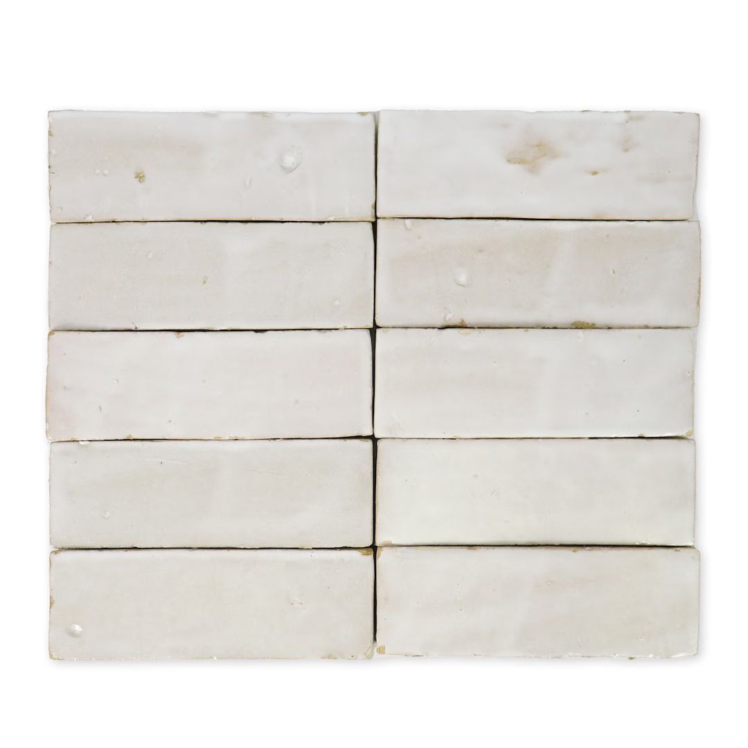 Handmade Moroccan Zellige Thick 2x6 off White Terracotta Tile Sample - Etsy | Etsy (US)