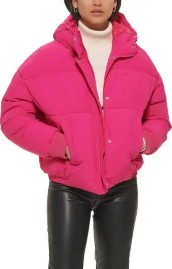 Cinch Waist Hooded Puffer Jacket | Nordstrom