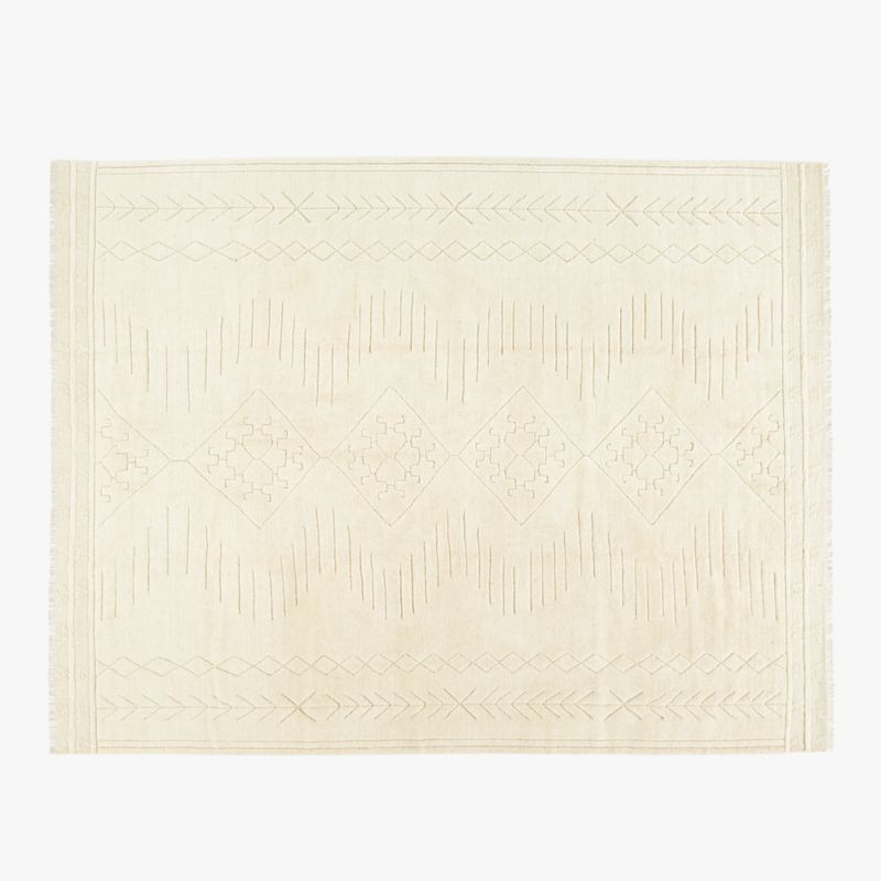 Noa Gabbeh Hand-Knotted Ivory Area Rug 9'x12' + Reviews | CB2 | CB2
