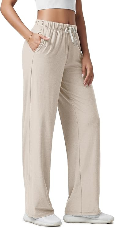 ODODOS Women's Straight Leg Pants Ultra Soft odSTRATUM Tech Relaxed Casual Pajama Lounge Pants wi... | Amazon (US)