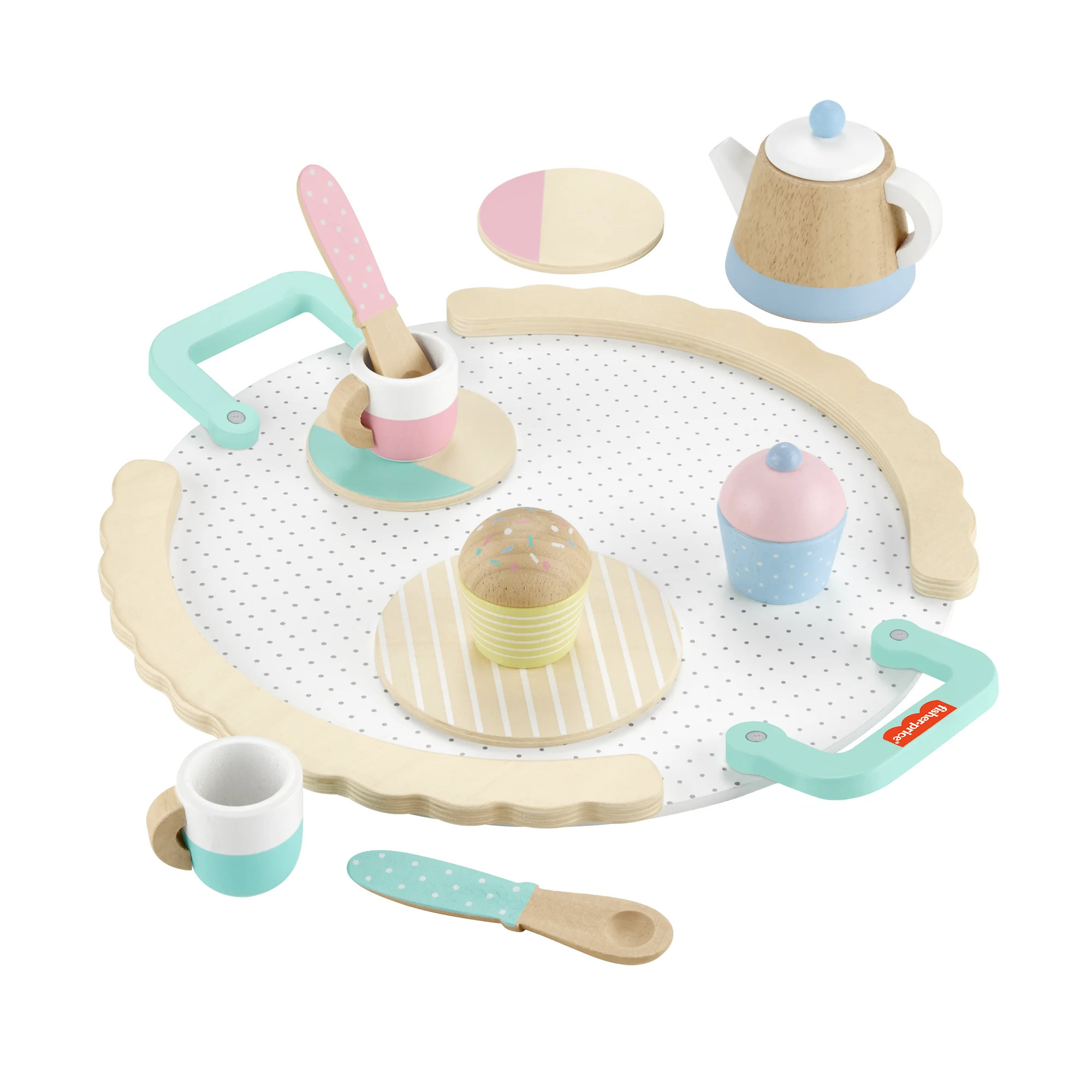 Fisher-Price Wooden Tea Party Set for Preschool Pretend Play, 12-Pieces, Ages 3-5 Years, Child - ... | Walmart (US)