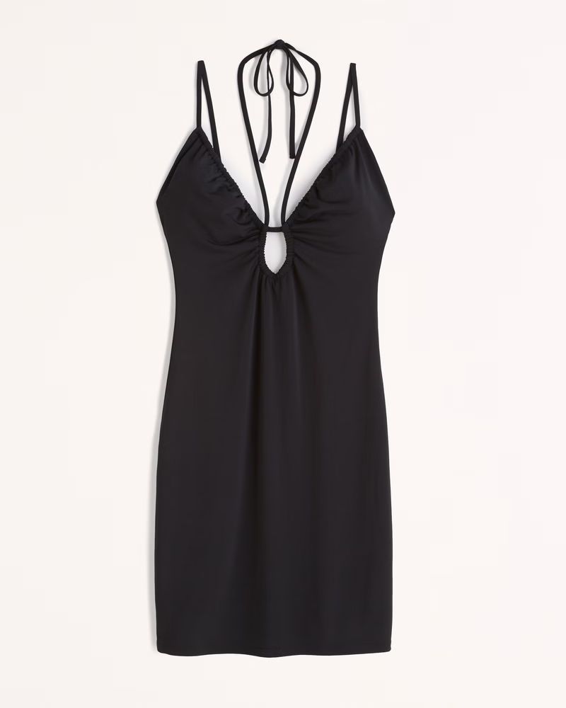 Abercrombie & Fitch Women's Strappy Cutout Knit Mini Dress in Black - Size XL | Abercrombie & Fitch (US)
