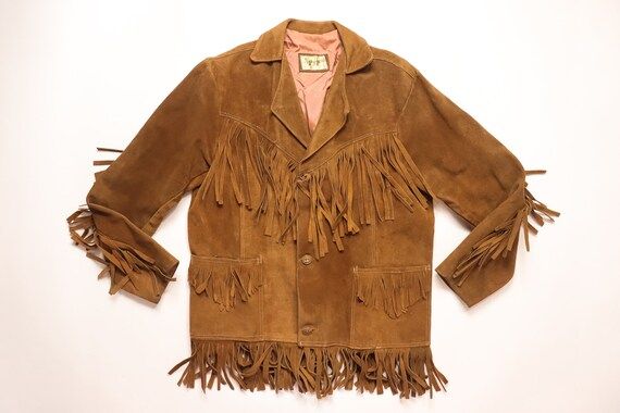 des années 60 Suède frange manteau des années 1960 en cuir veste Woodstock Native American Cou... | Etsy (FR)
